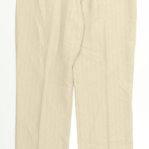 m&s Womens Beige  Rayon Trousers  Size 30 L30 in
