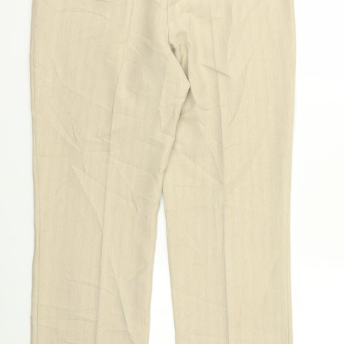 m&s Womens Beige  Rayon Trousers  Size 30 L30 in