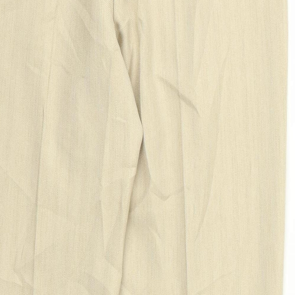 m&s Womens Beige  Rayon Trousers  Size 30 L30 in