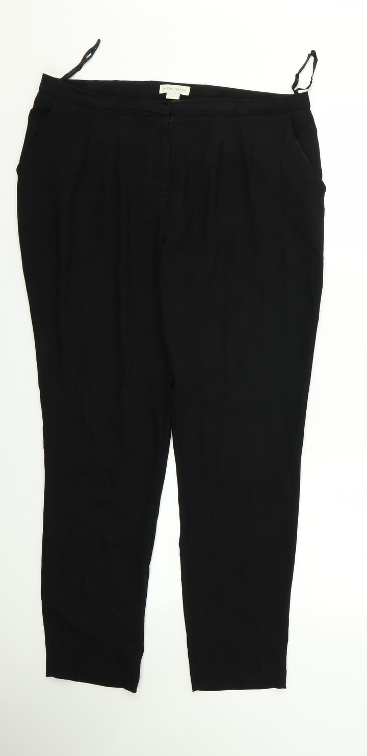 Monsoon Womens Black Trousers Size 12 L24 in