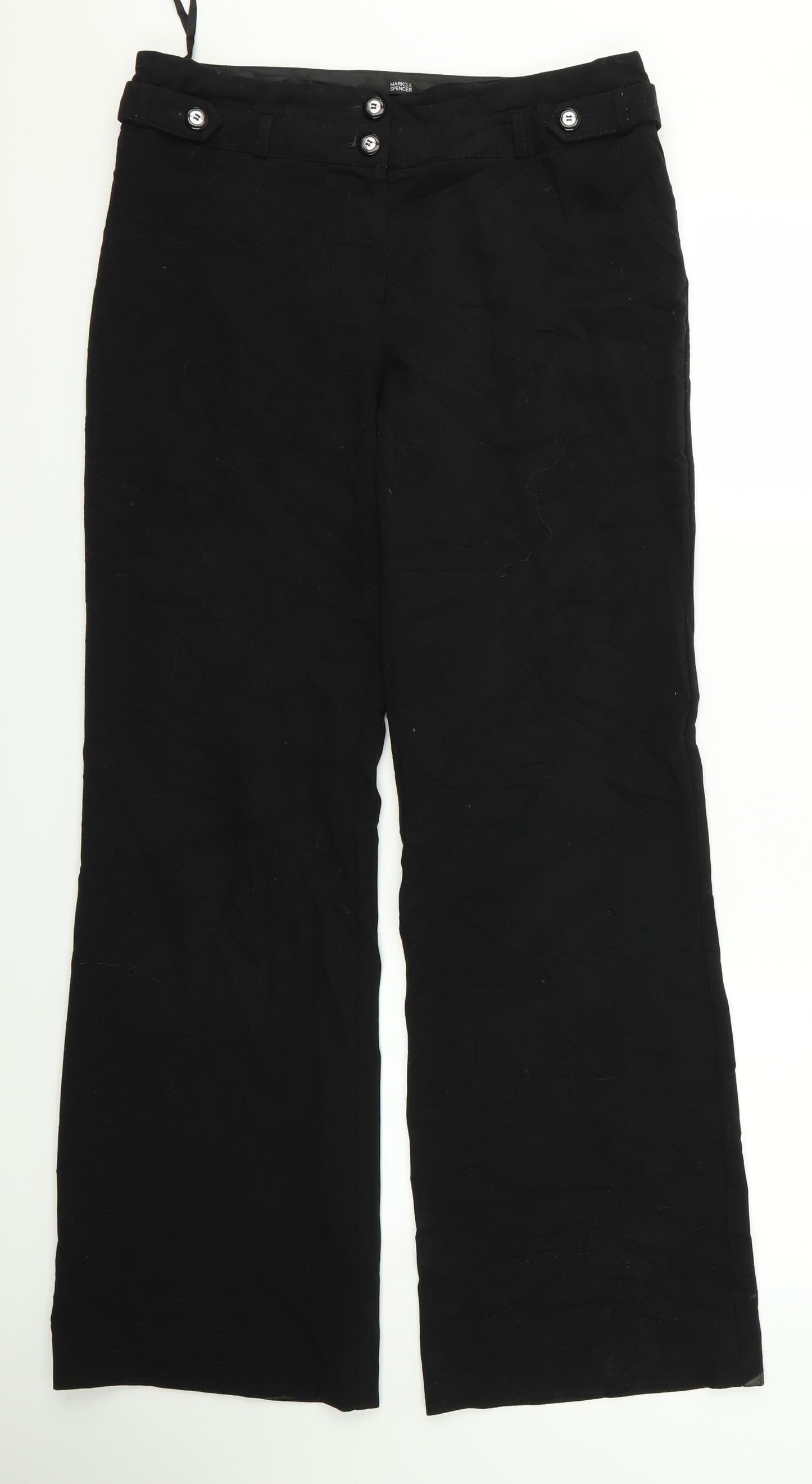 m&s Womens Black   Trousers  Size 14 L29 in
