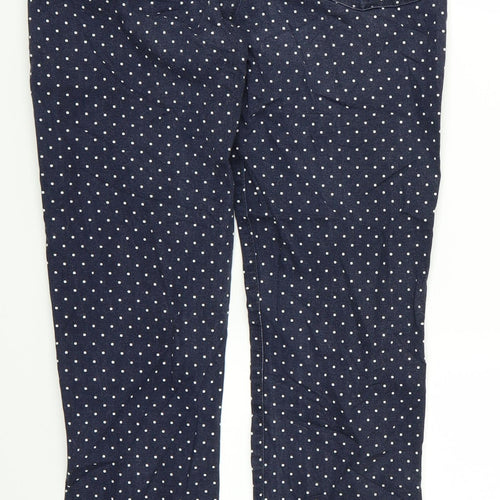 m&s Womens Blue Polka Dot  Trousers  Size 12 L28 in