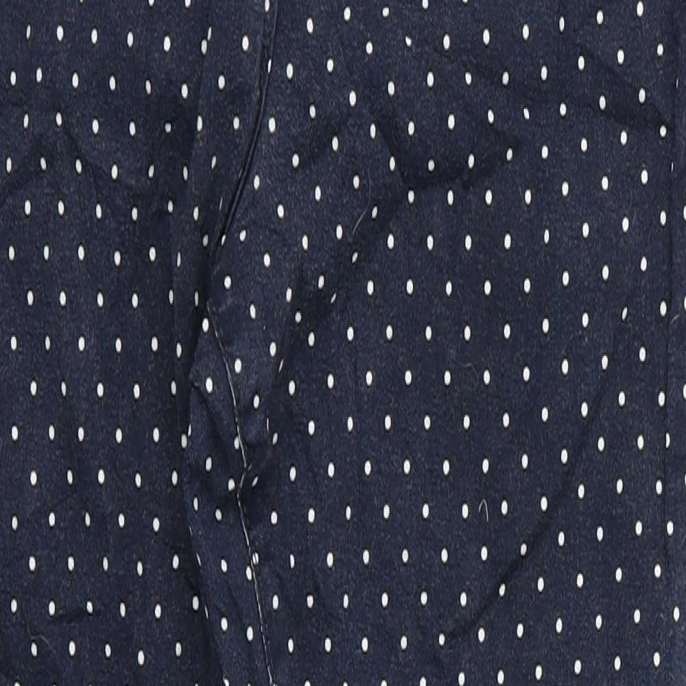 m&s Womens Blue Polka Dot  Trousers  Size 12 L28 in