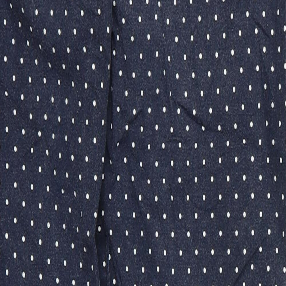 m&s Womens Blue Polka Dot  Trousers  Size 12 L28 in