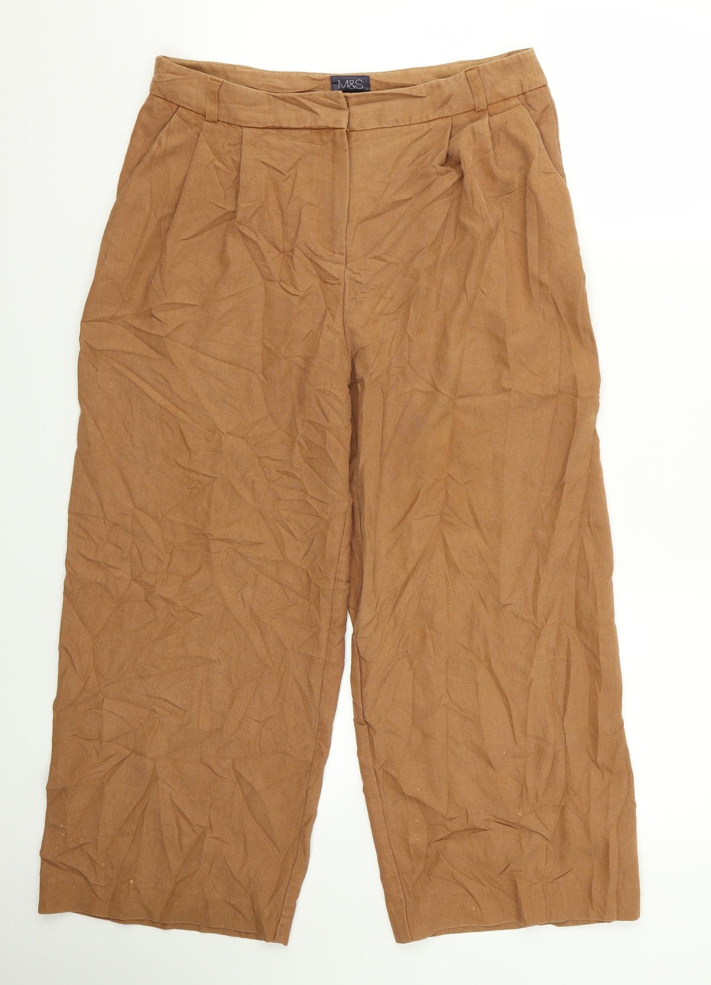 m&s Womens Brown   Trousers  Size 10 L21 in