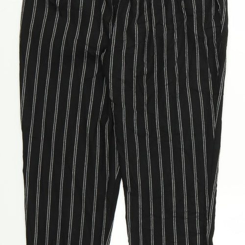 Stradivarius Womens Black Striped Rayon Trousers  Size M L23 in