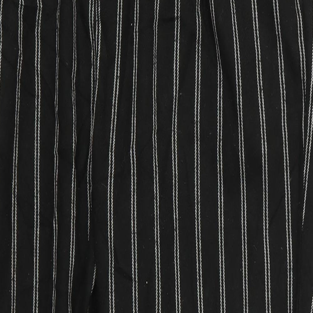 Stradivarius Womens Black Striped Rayon Trousers  Size M L23 in