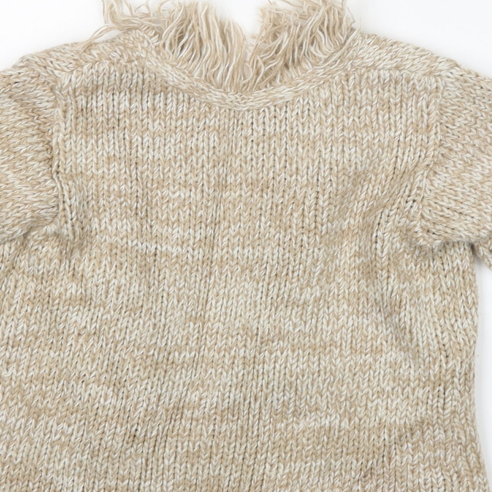 Mothercare Girls Beige  Knit Cardigan Jumper Size 3-4 Years
