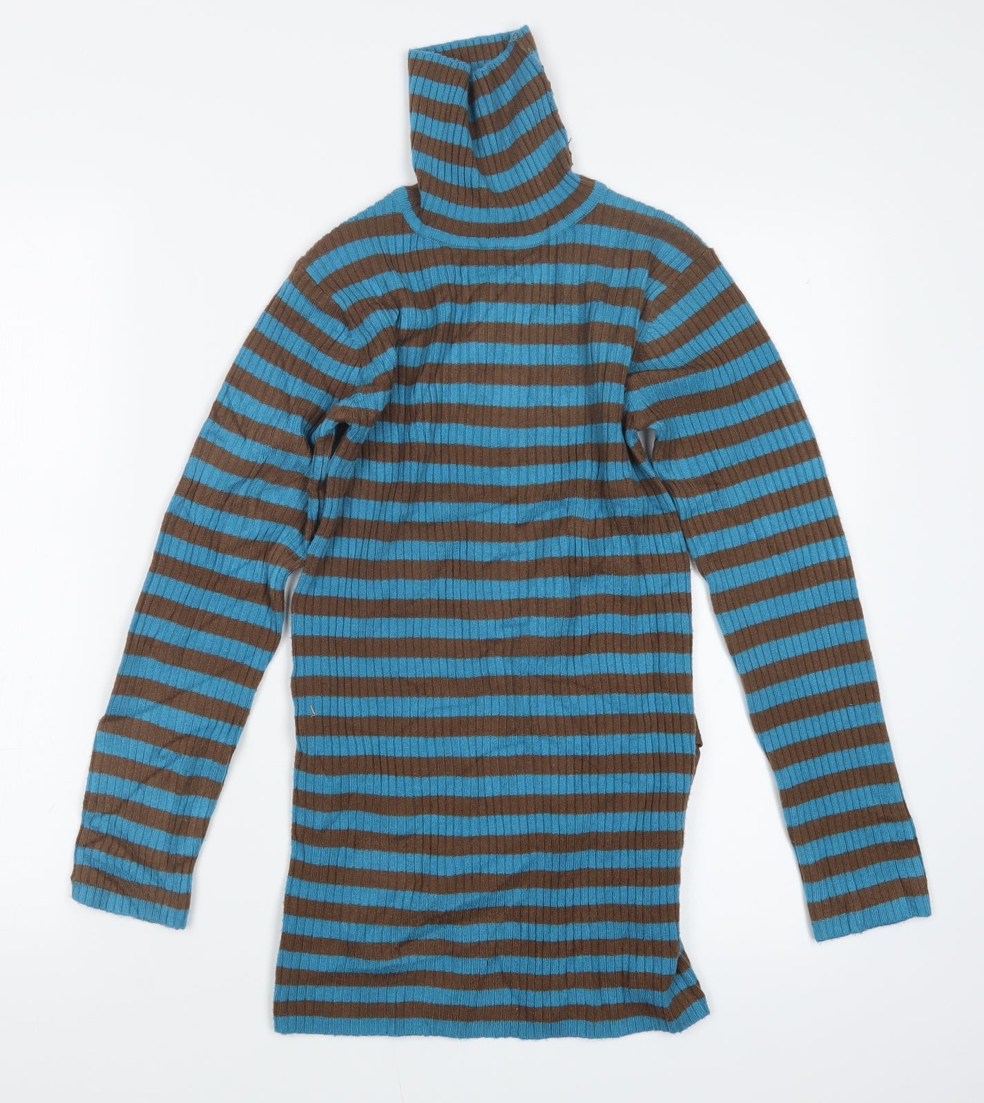 NEXT Girls Blue Striped Knit Pullover Jumper Size 11-12 Years  - Long