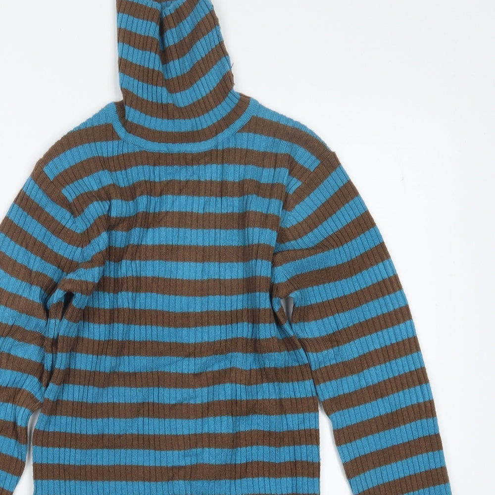 NEXT Girls Blue Striped Knit Pullover Jumper Size 11-12 Years  - Long