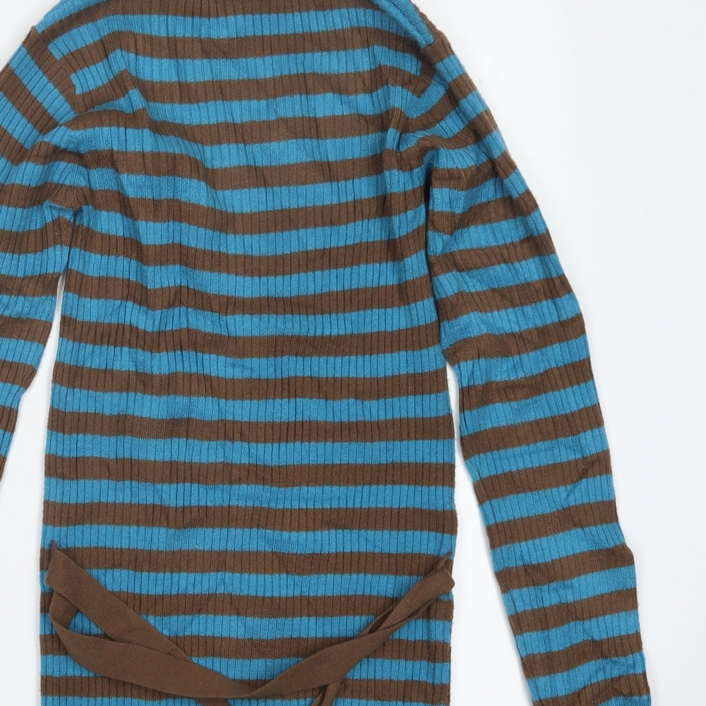 NEXT Girls Blue Striped Knit Pullover Jumper Size 11-12 Years  - Long