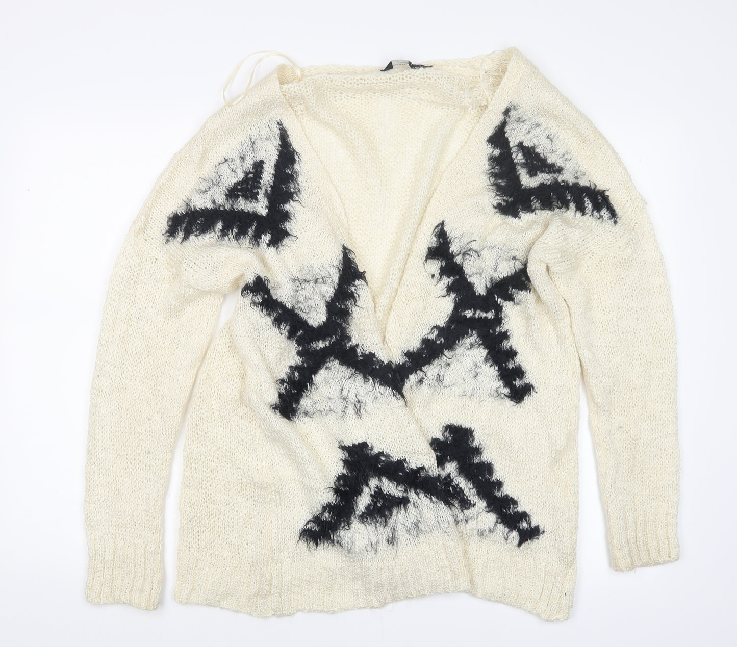 Dorothy Perkins Womens Ivory  Knit Cardigan Jumper Size L