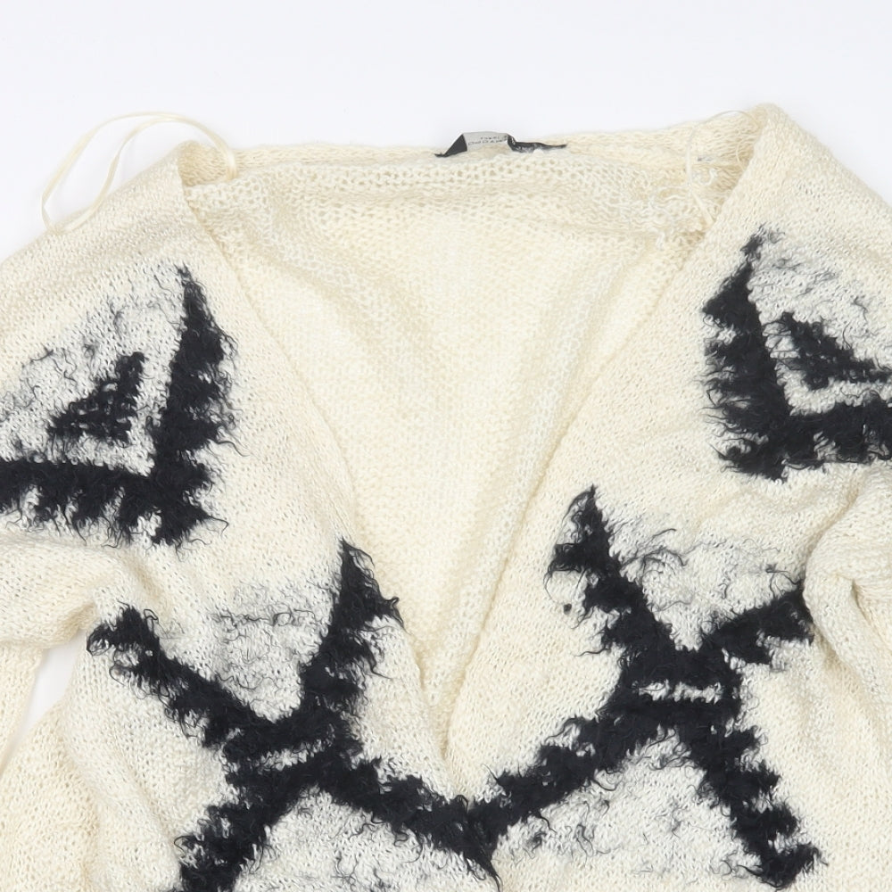 Dorothy Perkins Womens Ivory  Knit Cardigan Jumper Size L
