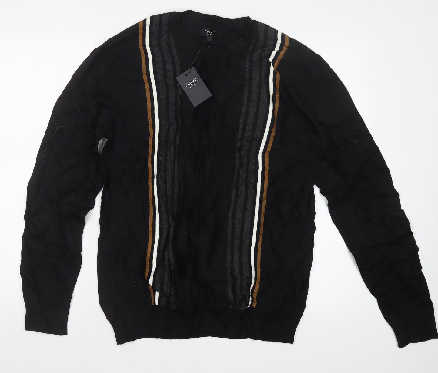 NEXT Mens Black  Knit Pullover Jumper Size L