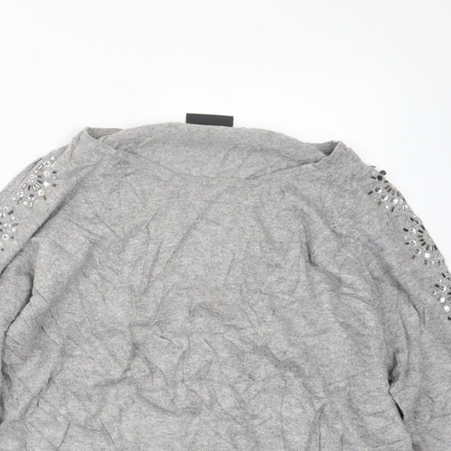 Wallis Womens Grey  Knit Pullover Jumper Size L