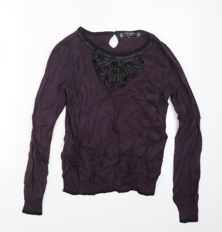 Principles Womens Purple Knit Pullover Jumper Size 10