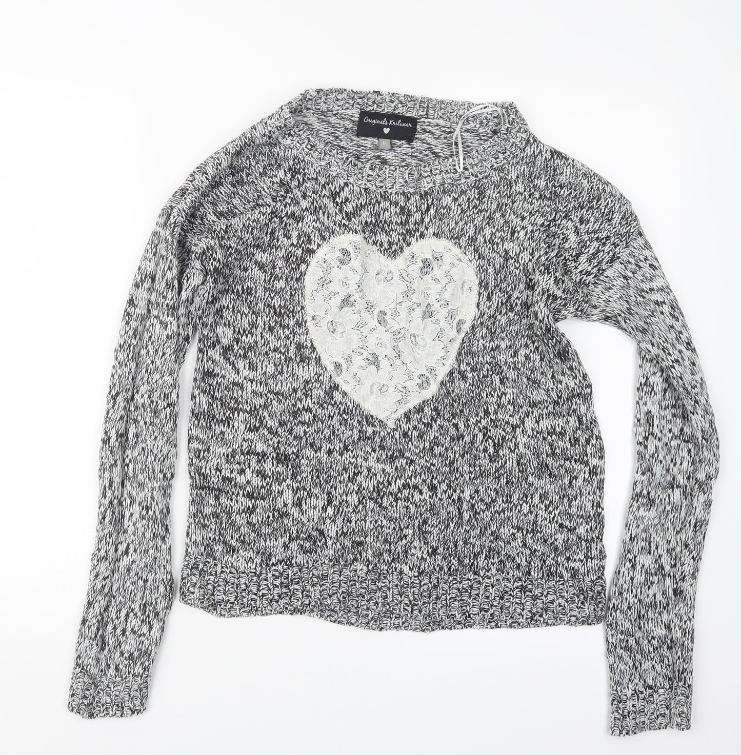 Originals Knitwear Womens Grey  Knit Pullover Jumper Size M