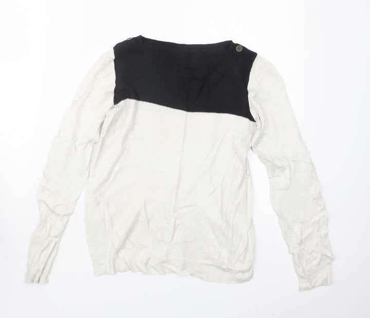 Dorothy Perkins Womens White  Knit Pullover Jumper Size 10