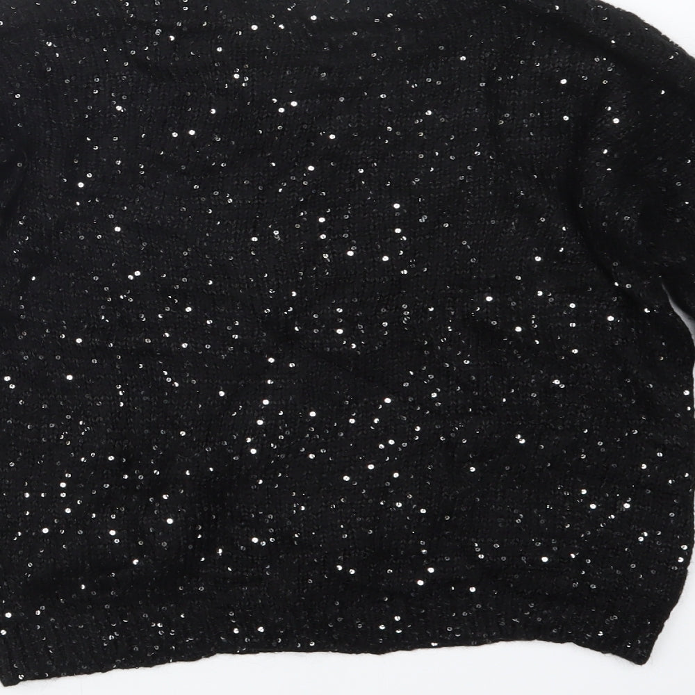 Papaya Womens Black  Knit Pullover Jumper Size M  - Christmas