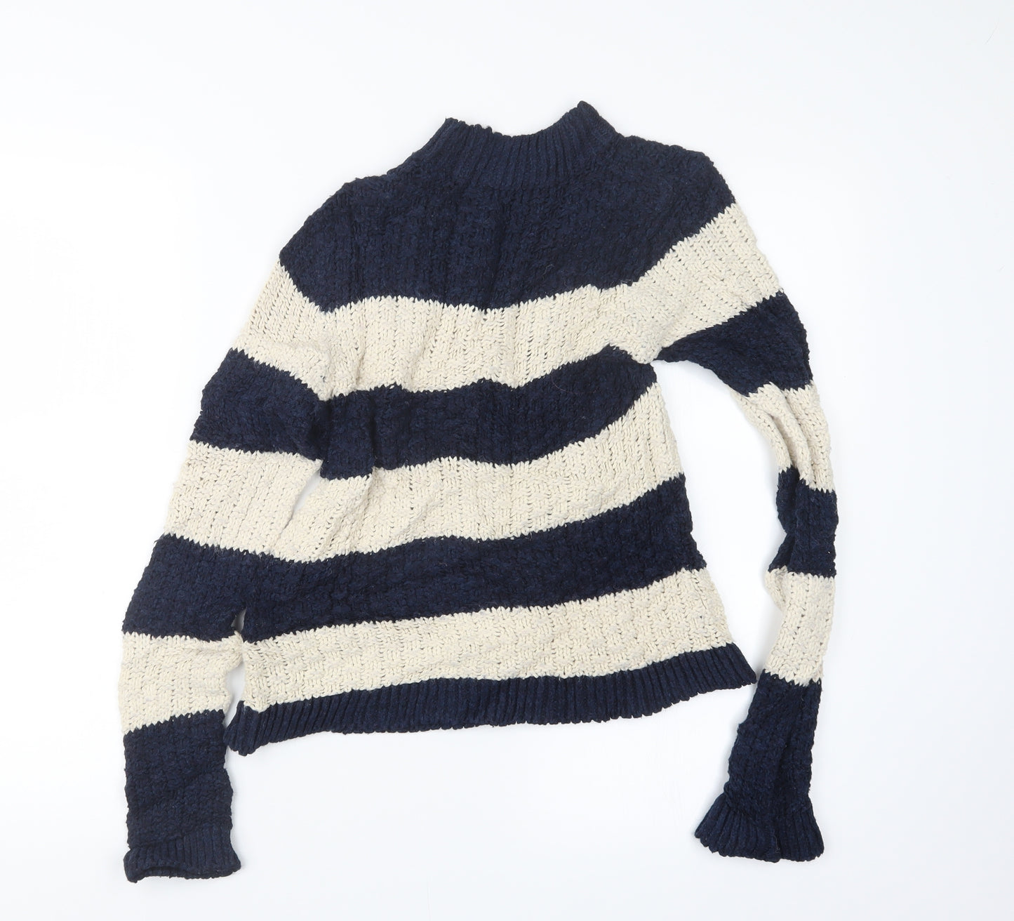 TU Womens Blue Striped Knit Pullover Jumper Size 10