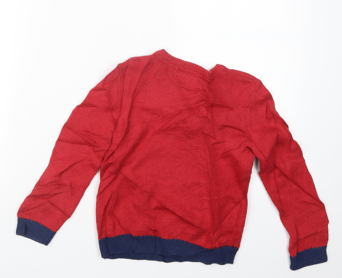 Howick Boys Red  Knit Pullover Jumper Size 5-6 Years  - Christmas