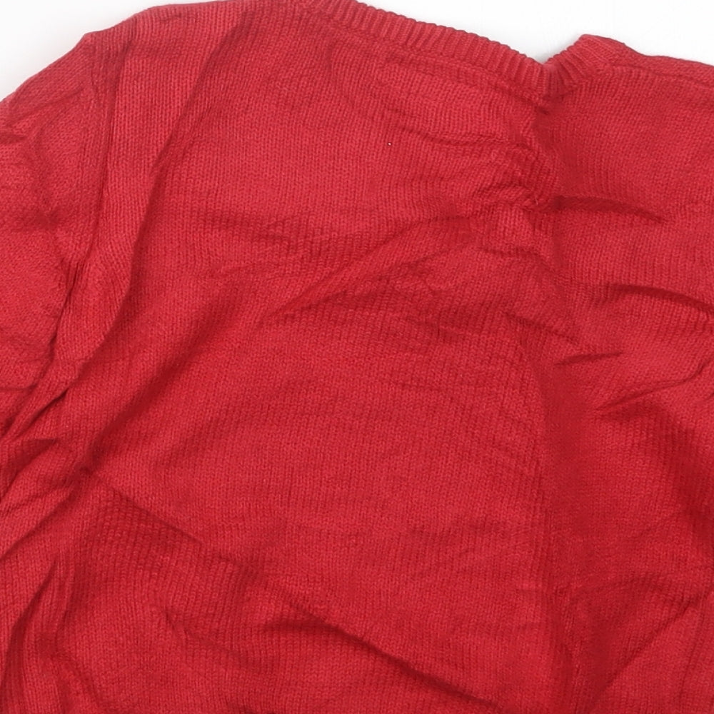 Howick Boys Red  Knit Pullover Jumper Size 5-6 Years  - Christmas