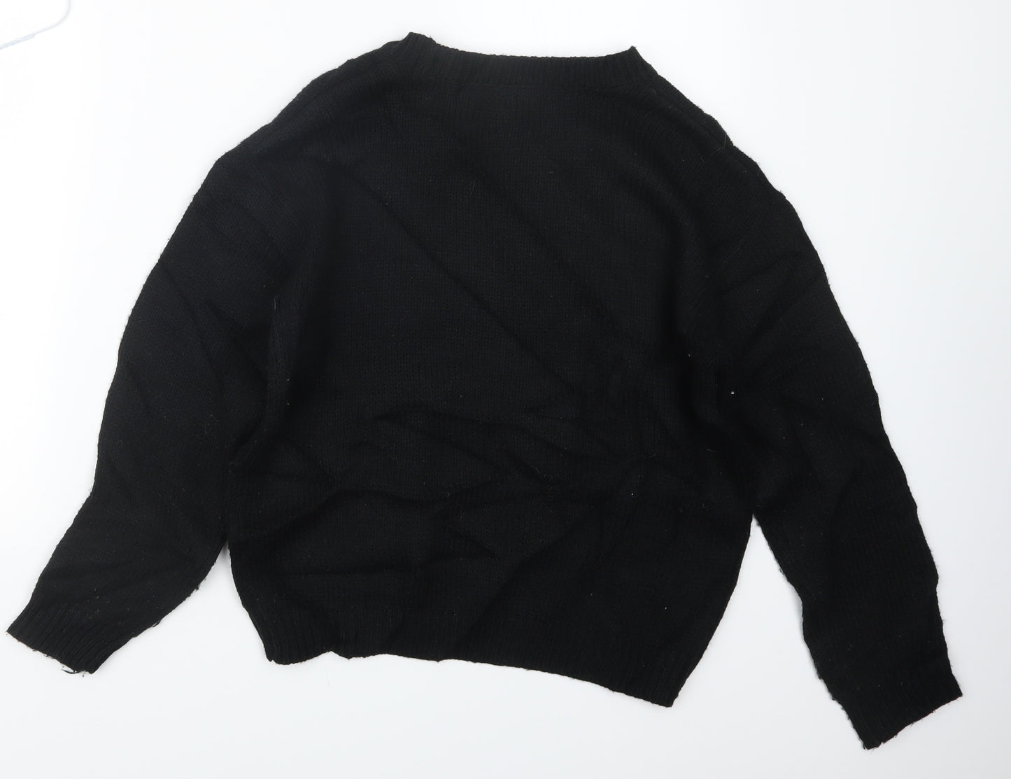 M&Co Girls Black  Knit Pullover Jumper Size 11-12 Years  - Christmas