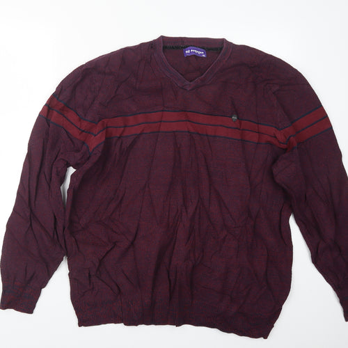 BURUSKA Mens Purple  Knit Pullover Jumper Size 4XL