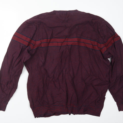 BURUSKA Mens Purple  Knit Pullover Jumper Size 4XL