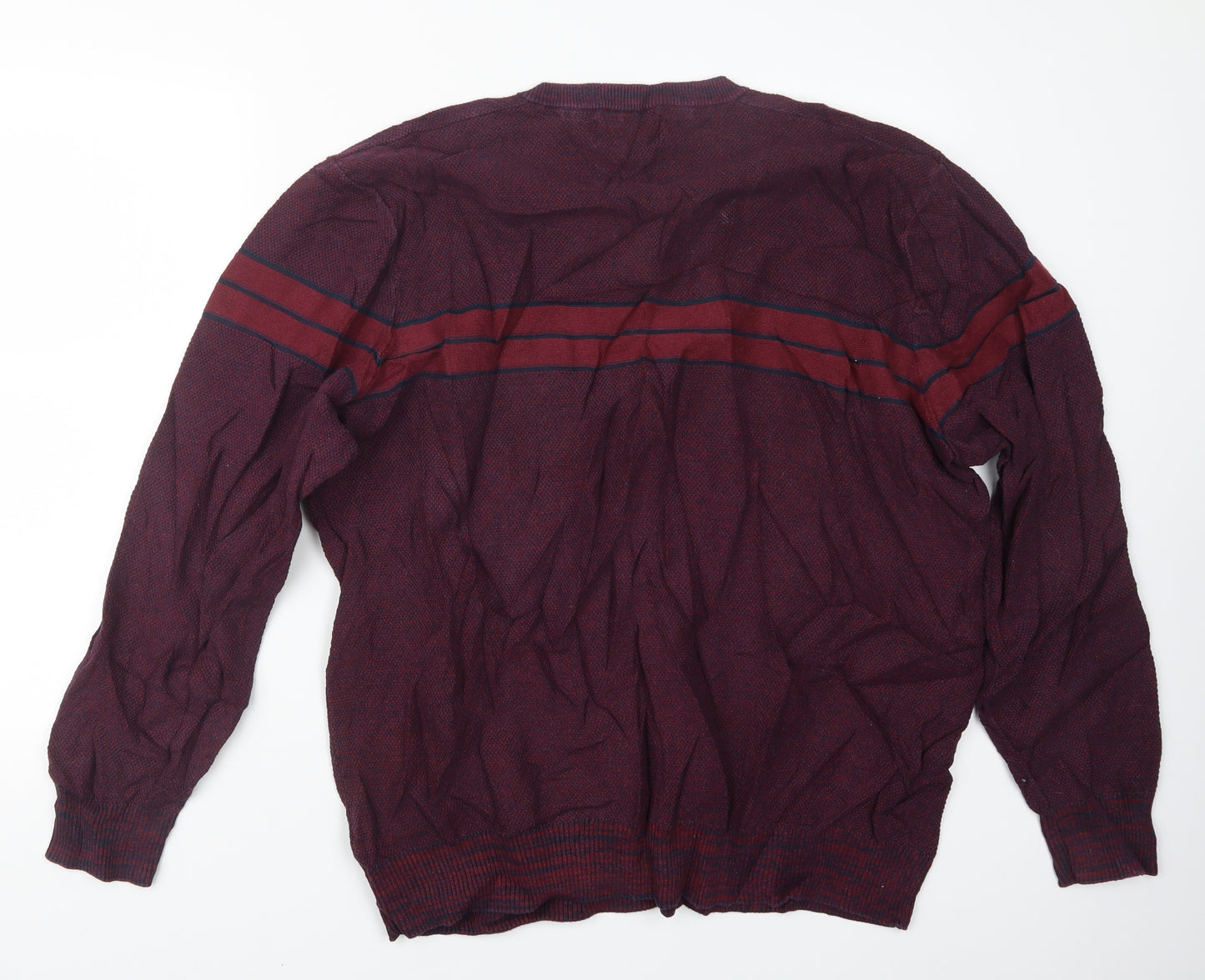 BURUSKA Mens Purple  Knit Pullover Jumper Size 4XL