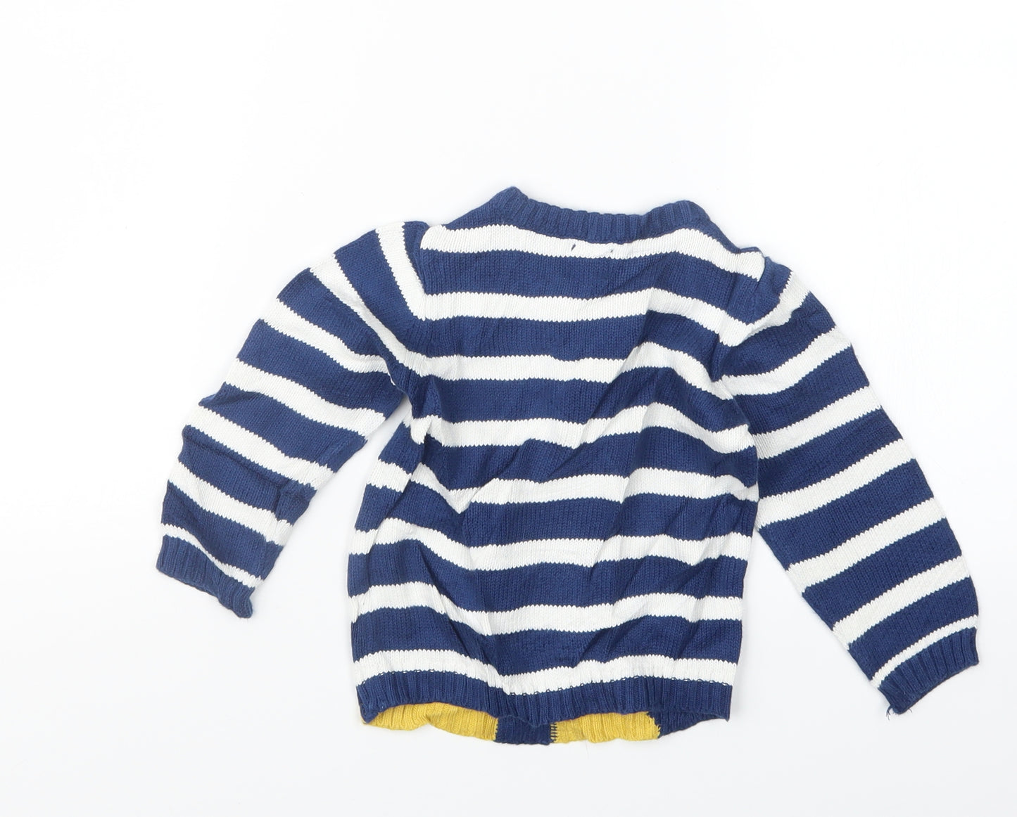John Lewis Baby Blue Striped Knit Pullover Jumper Size 12-18 Months