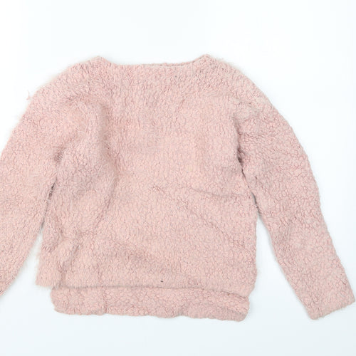 NEXT Girls Pink  Knit Pullover Jumper Size 8 Years
