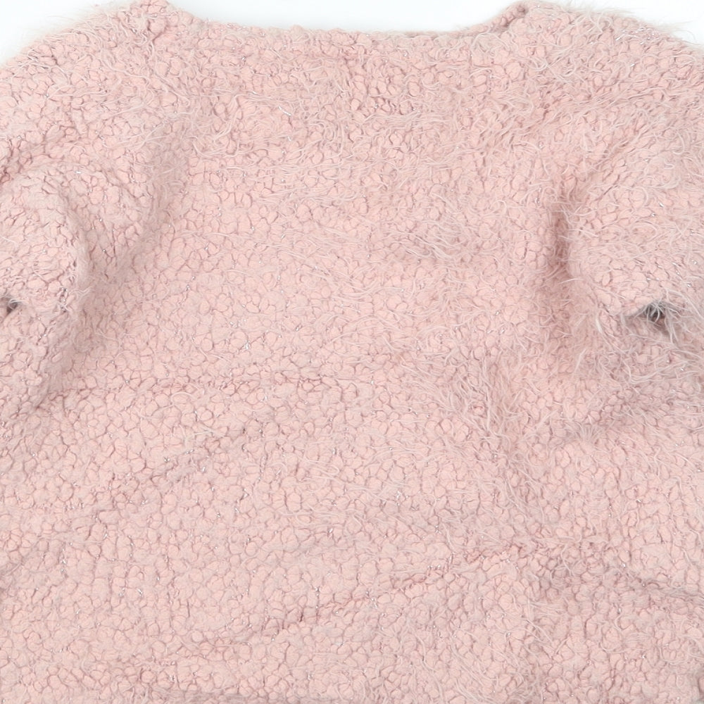 NEXT Girls Pink  Knit Pullover Jumper Size 8 Years