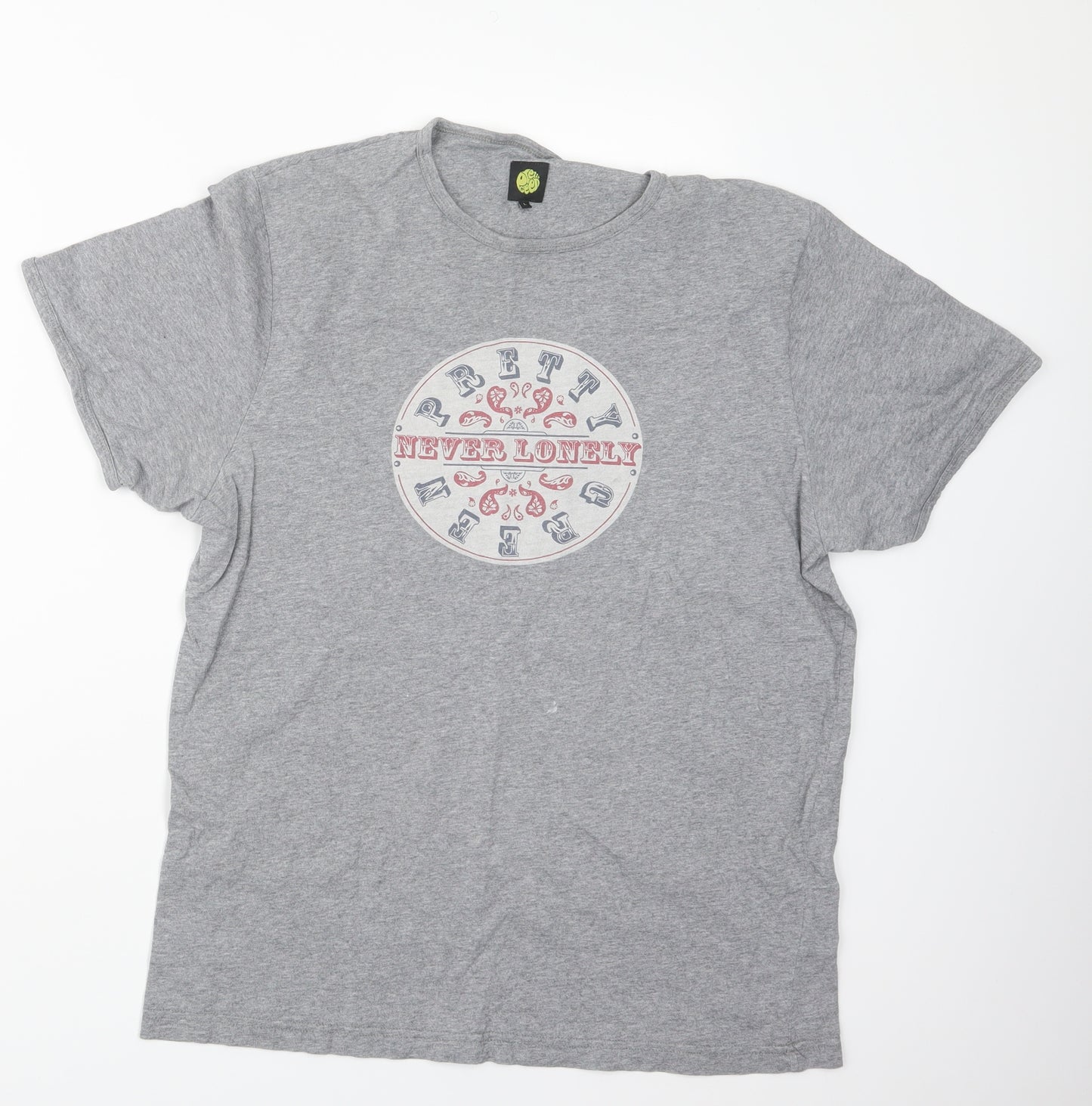 Pretty Green Mens Grey    T-Shirt Size L