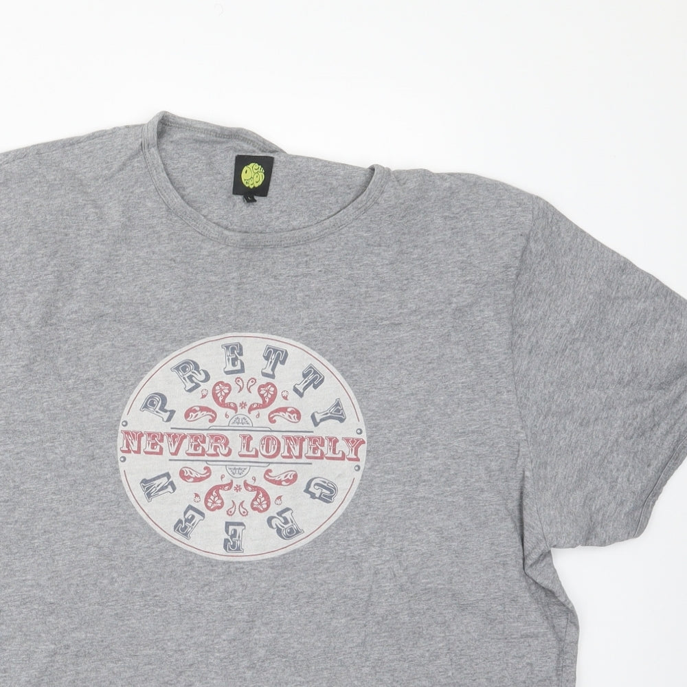 Pretty Green Mens Grey    T-Shirt Size L