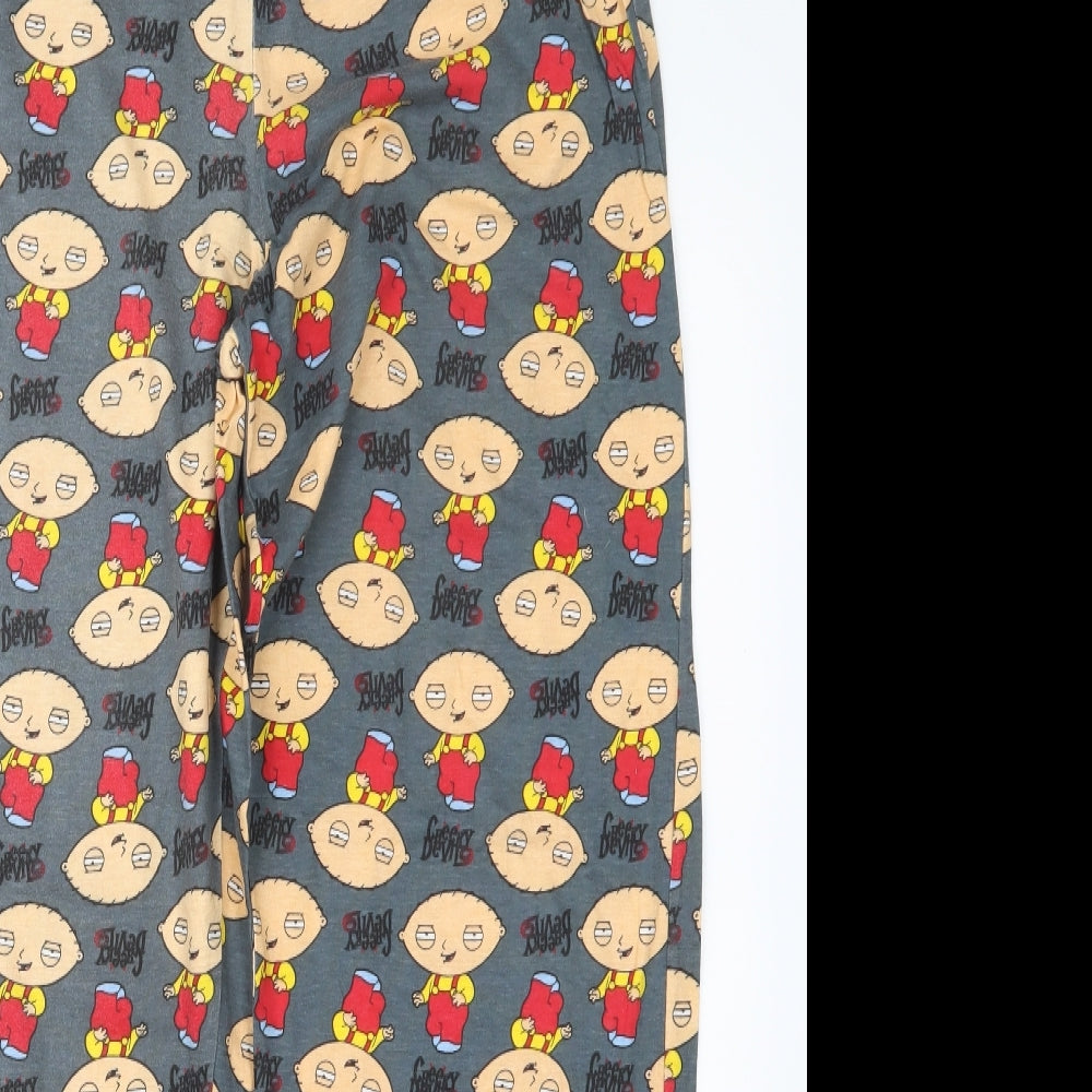 Cedar Wood State Mens Grey Geometric   Pyjama Pants Size L  - Family Guy