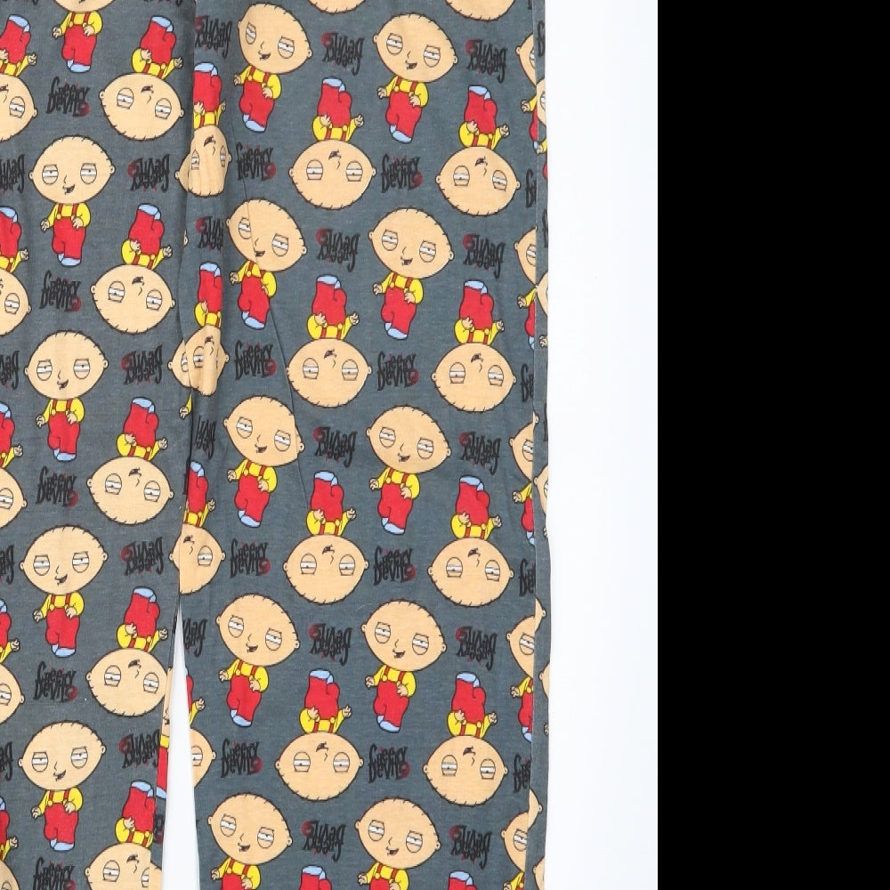 Cedar Wood State Mens Grey Geometric   Pyjama Pants Size L  - Family Guy