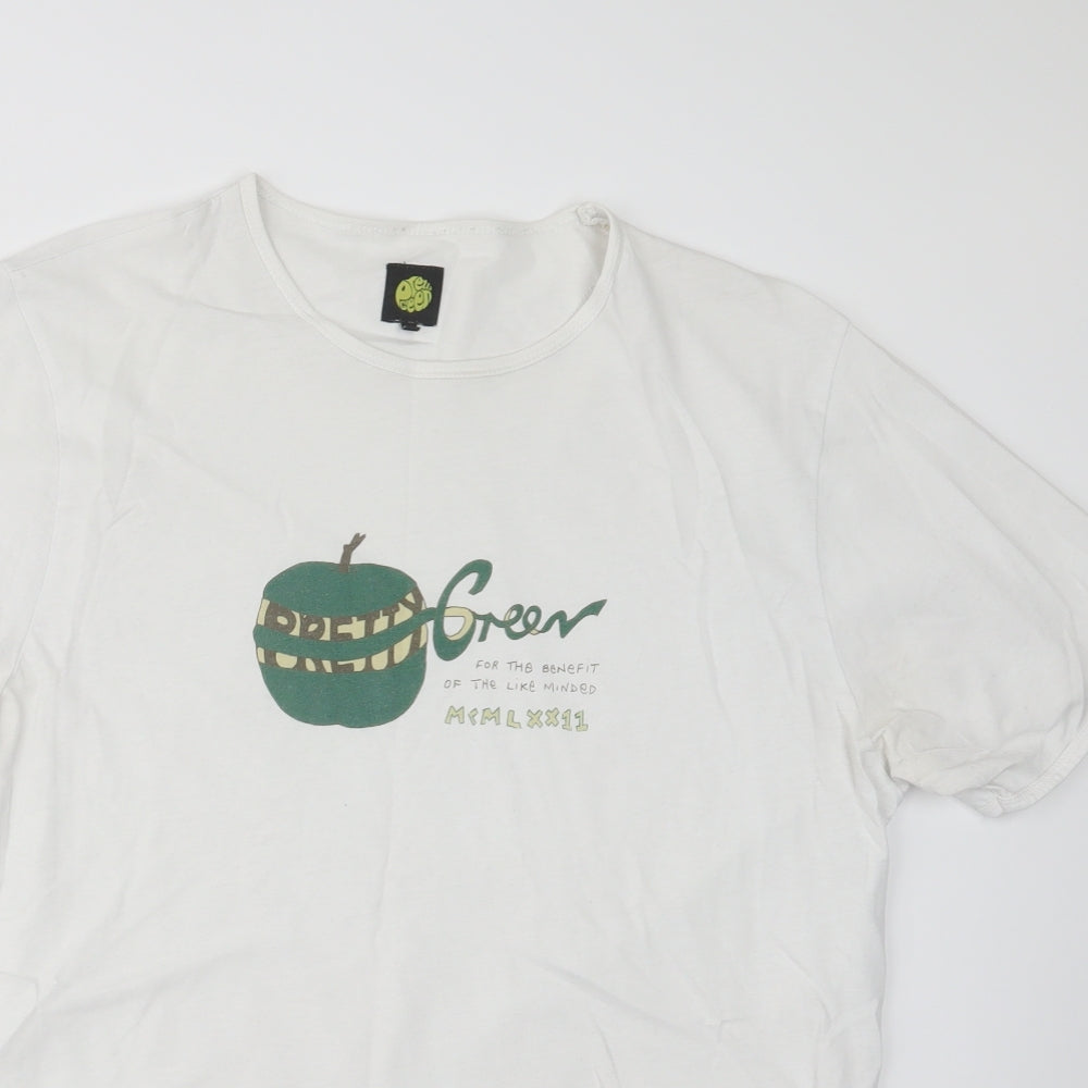 Pretty Green Mens White    T-Shirt Size L