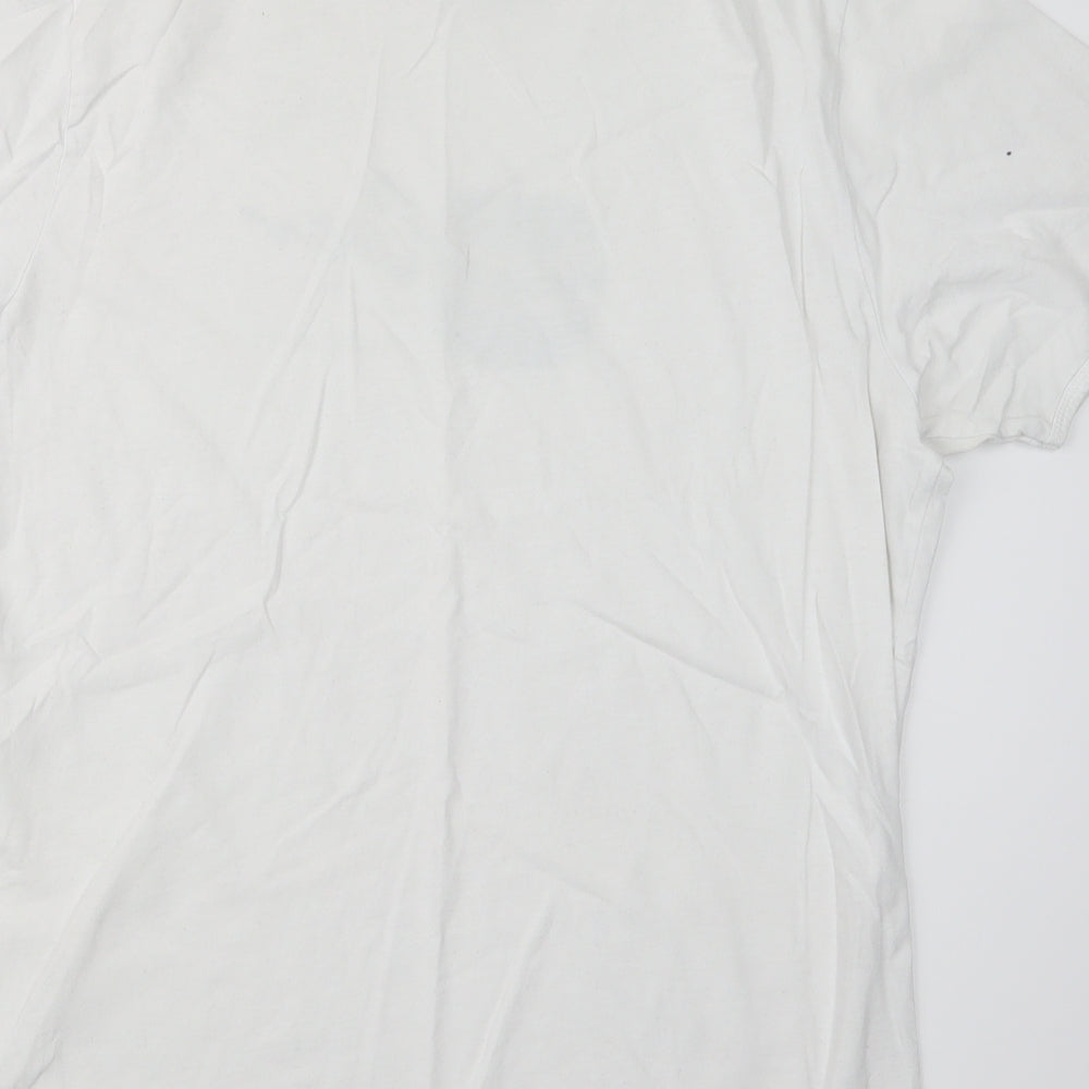 Pretty Green Mens White    T-Shirt Size L