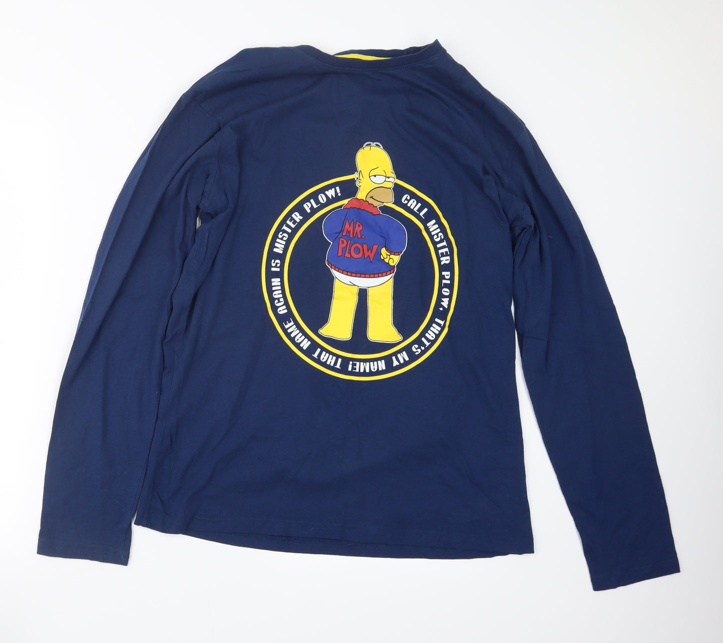 Primark Mens Blue Geometric   Pyjama Set Size L  - The Simpsons