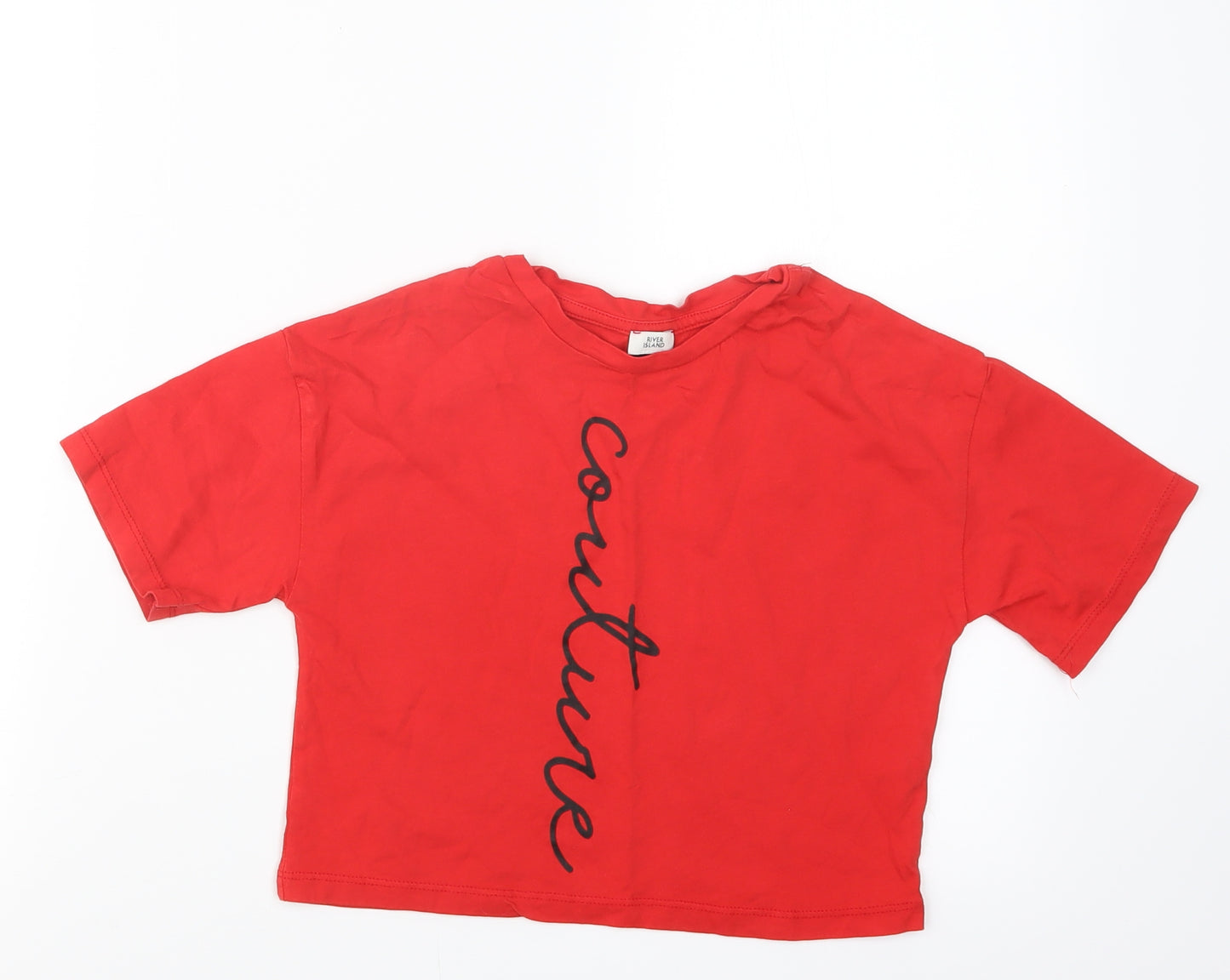 River Island Girls Red   Basic T-Shirt Size 7-8 Years