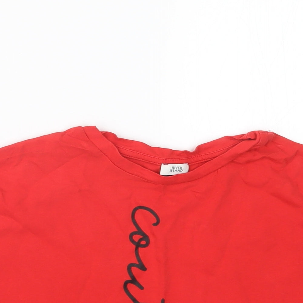 River Island Girls Red   Basic T-Shirt Size 7-8 Years