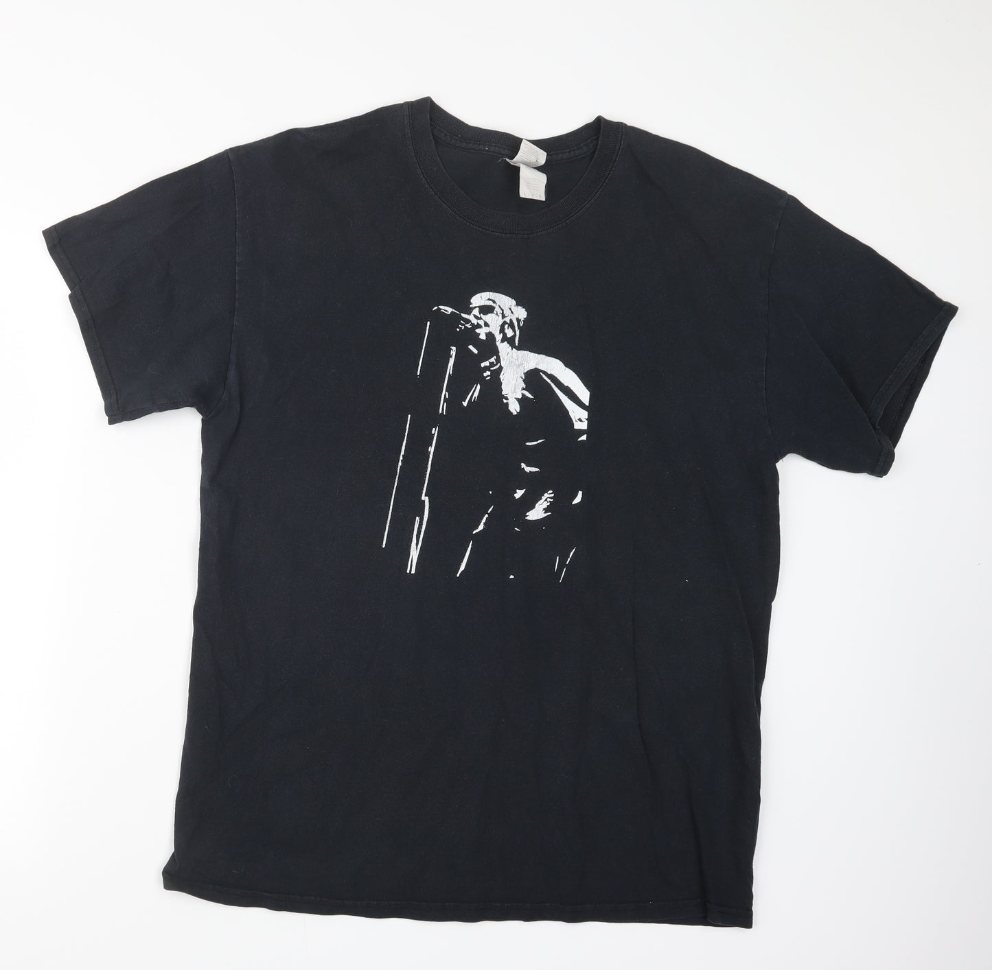 Gildan Mens Black    T-Shirt Size L