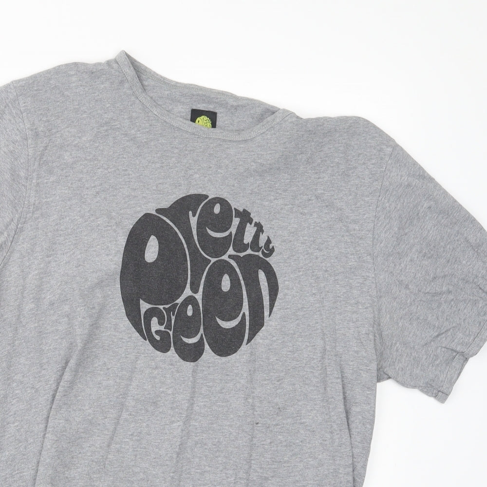 Pretty Green Mens Grey    T-Shirt Size L
