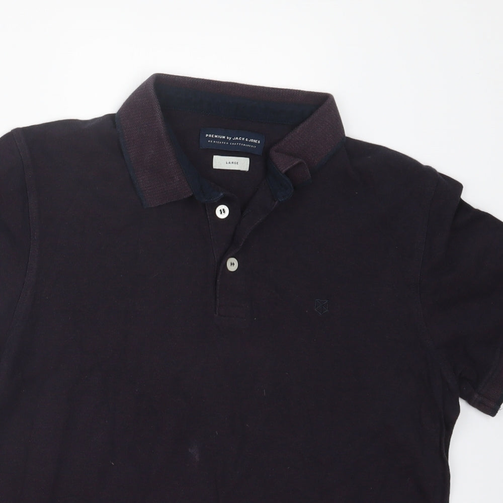 JACK & JONES Mens Purple    Polo Size L