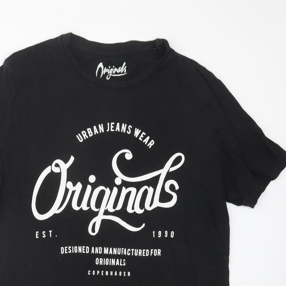 JACK & JONES Mens Black    T-Shirt Size M