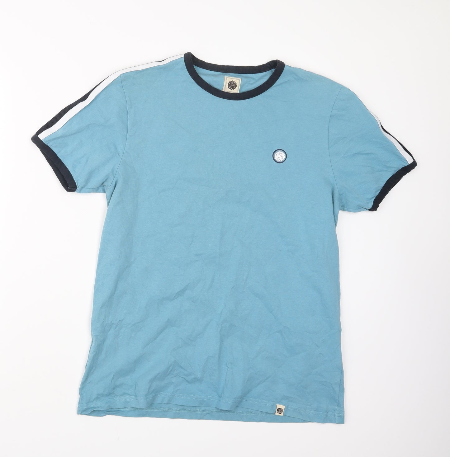 Pretty Green Mens Blue    T-Shirt Size M