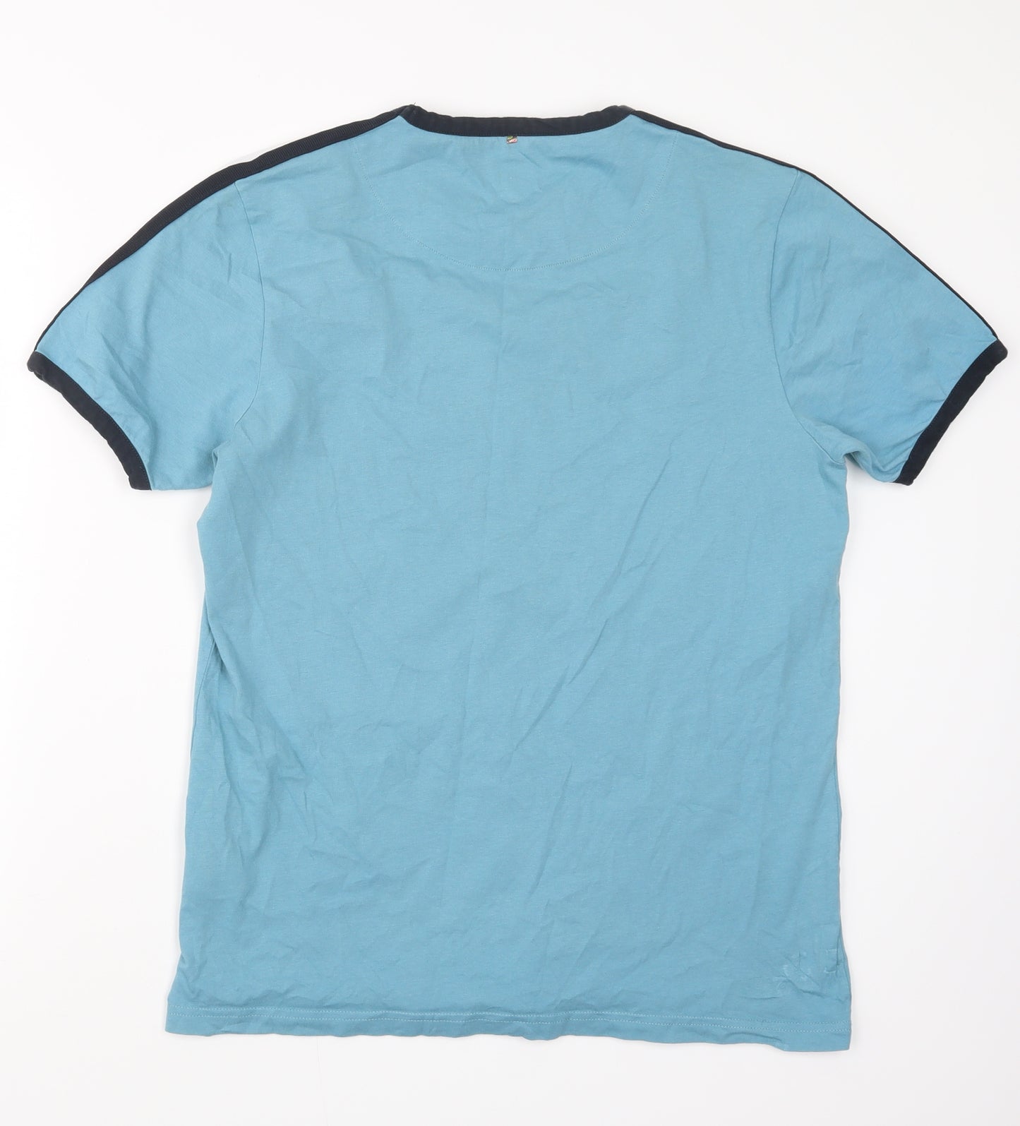 Pretty Green Mens Blue    T-Shirt Size M