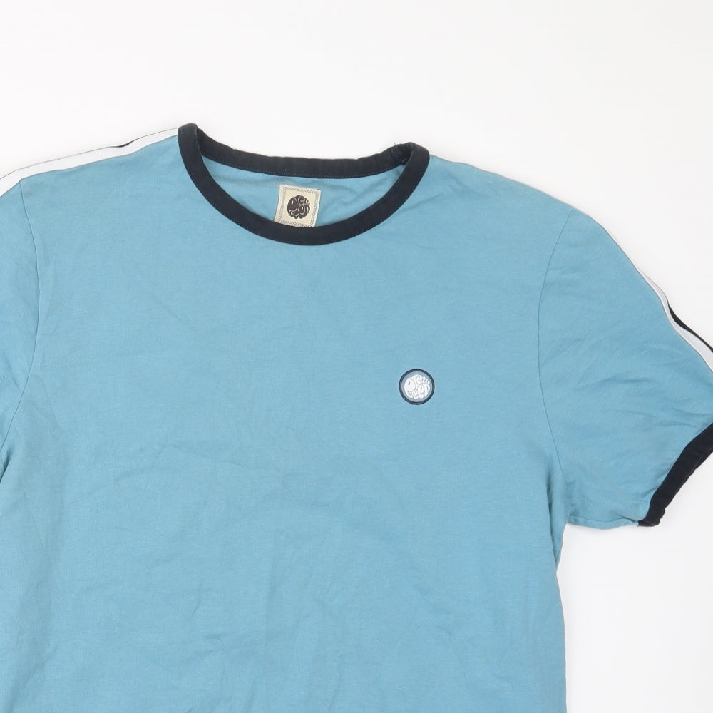 Pretty Green Mens Blue    T-Shirt Size M