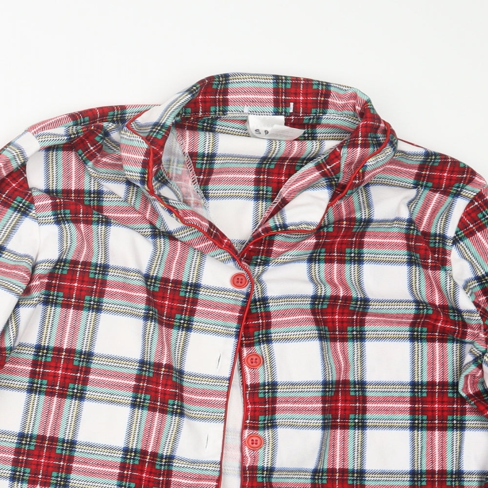Peacocks Womens Red Check  Top Pyjama Set Size 14